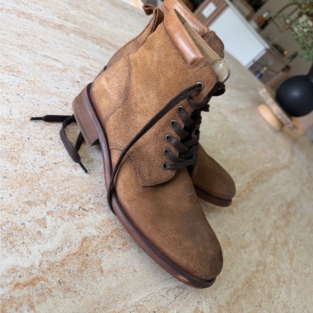 Aldo Men's Tan Suede Lace-Up Boots